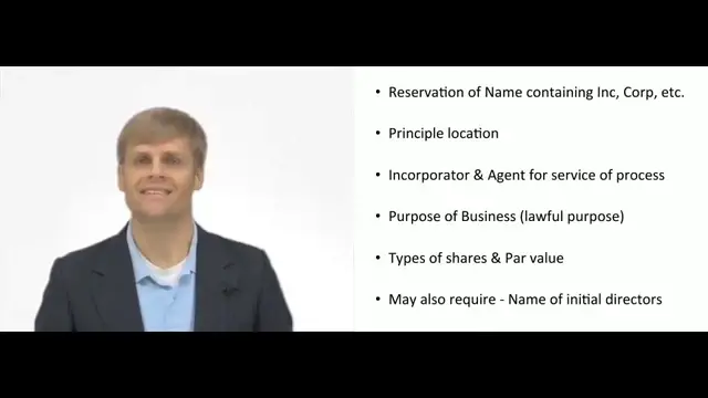 'Video thumbnail for Articles of Incorporation'
