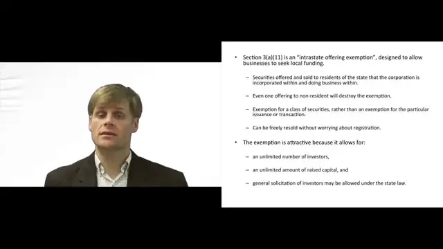 'Video thumbnail for Section 3a Securities Exemption - Explained'