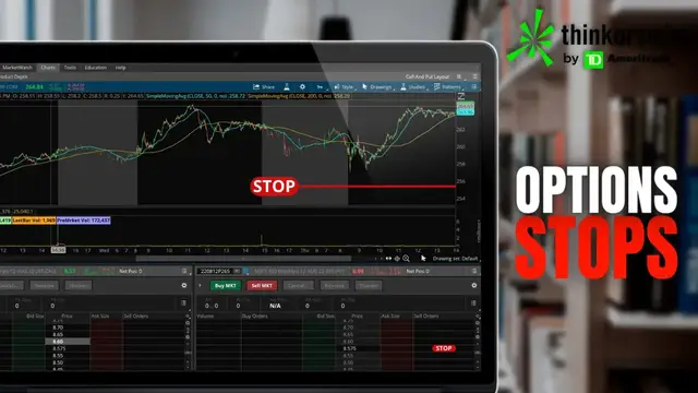 'Video thumbnail for How to Place Stops on Options in ThinkorSwim (Stop, Trailing Stop, Stock Price, Study Crossover)'