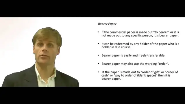 'Video thumbnail for Negotiable Instrument - Order or Bearer Paper'
