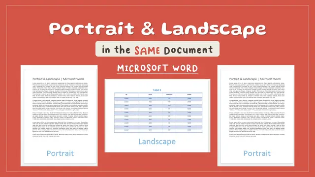 'Video thumbnail for Landscape and Portrait in the Same Word Document Tutorial'