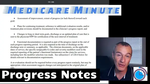 'Video thumbnail for Medicare Progress Note Requirements for Physical Therapy, Occupational Therapy #MedicareBilling'