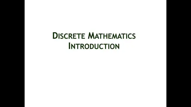 'Video thumbnail for Introduction to Discrete mathematics'