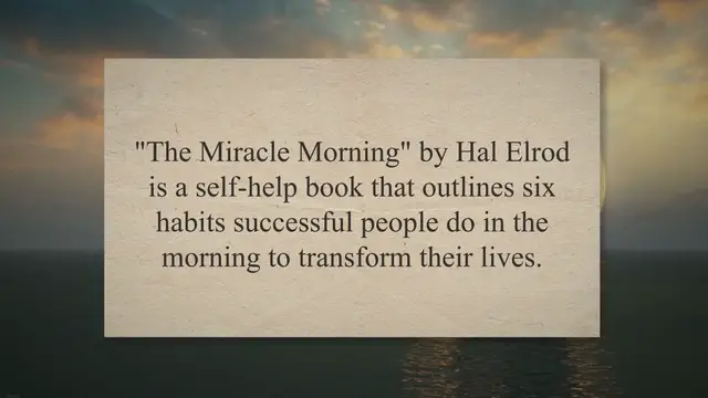 'Video thumbnail for The Miracle Morning by Hal Elrod'
