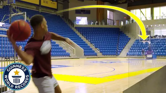 'Video thumbnail for Longest basketball shot ever! - @Guinness World Records'
