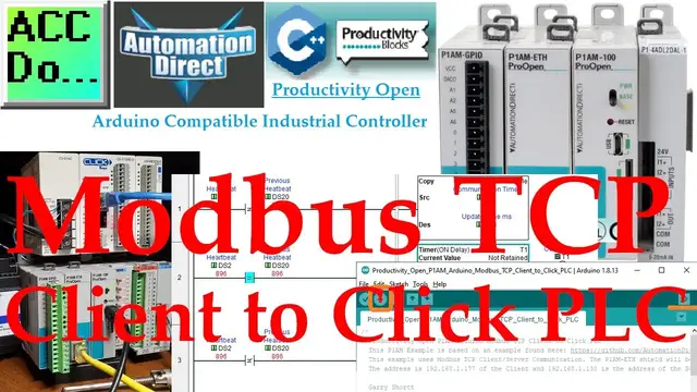 'Video thumbnail for Productivity Open P1AM Arduino Modbus TCP Client to Click PLC'