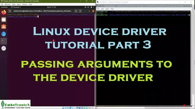 'Video thumbnail for Linux Device Drivers Part 3 - Passing Arguments to Linux Device Driver'