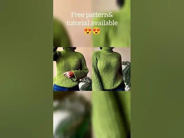 'Video thumbnail for crochet turtleneck sweater #knitting #crochettutorial #freecrochetpattern'
