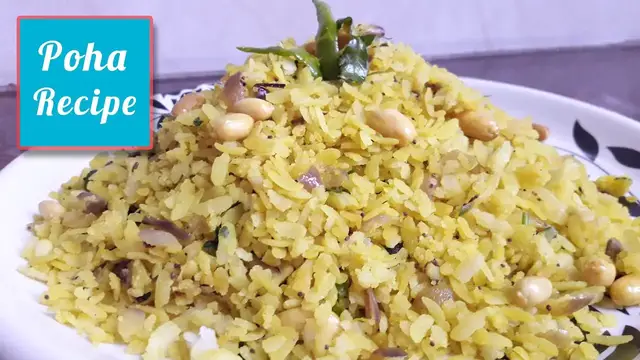 'Video thumbnail for Poha Recipe-How to Make Poha- Very Easy Breakfast & Evening Snack Recipe-Savory Flattened Rice'