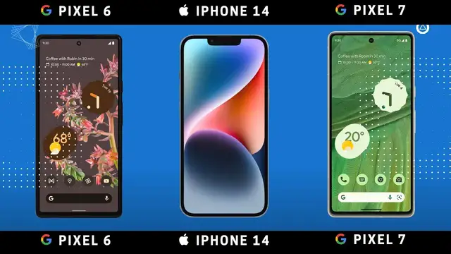 'Video thumbnail for Google Pixel 6 vs iPhone 14 vs Google Pixel 7'