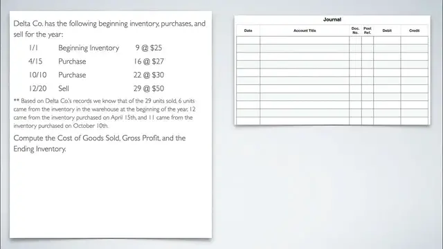 'Video thumbnail for Accounting for Inventory - FIFO Example'