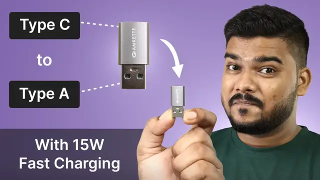 'Video thumbnail for Amkette Type C to Type A Adapter With 15W Fast Charging (Review)'