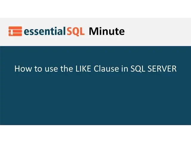 'Video thumbnail for How to use the Like Operator in SQL | Essential SQL'