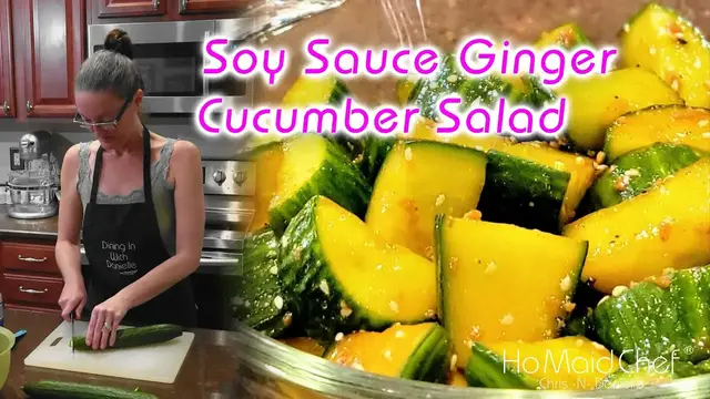 'Video thumbnail for Soy Sauce Ginger Cucumber Salad | Dining In With Danielle'