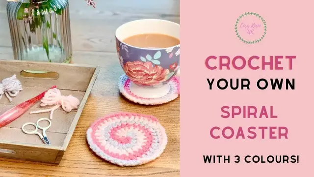 'Video thumbnail for Spiral Crochet Coaster Pattern'