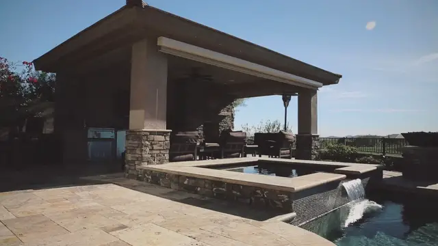 'Video thumbnail for Adding Stone Ramadas and Pergolas To Your Pool Area'