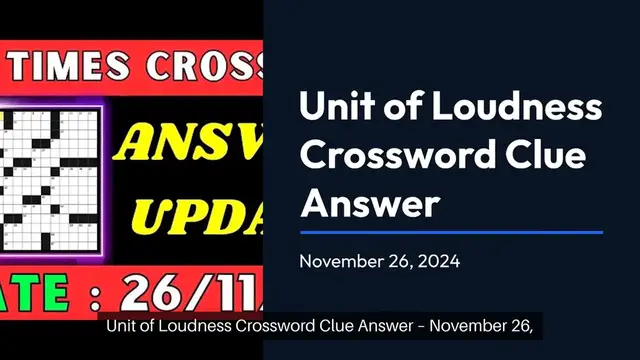 'Video thumbnail for Irish Daily Mail Quick Unit of loudness Crossword Clue Puzzle Answer from November 26, 2024'