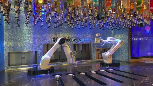 'Video thumbnail for The Tipsy Robot in Las Vegas (Robot Bartenter)'
