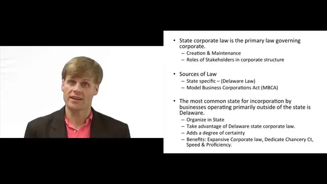 'Video thumbnail for State Law and Corporate Governance'
