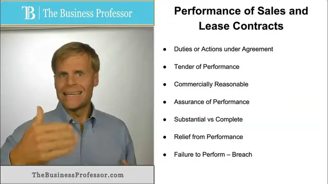 'Video thumbnail for Performance of Sales and Lease Contracts'