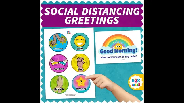 'Video thumbnail for Social Distancing Activities for Preschool: No-Touch Greeting Choices for Kids'