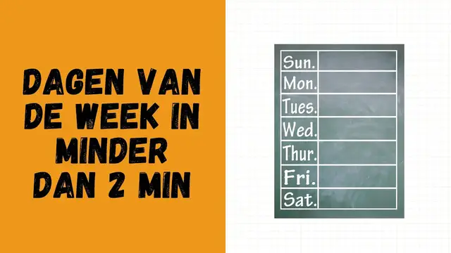 'Video thumbnail for Dagen van de Week: Volledig Overzicht in het Engels (NL) | Engelse Basiswoordenschat'