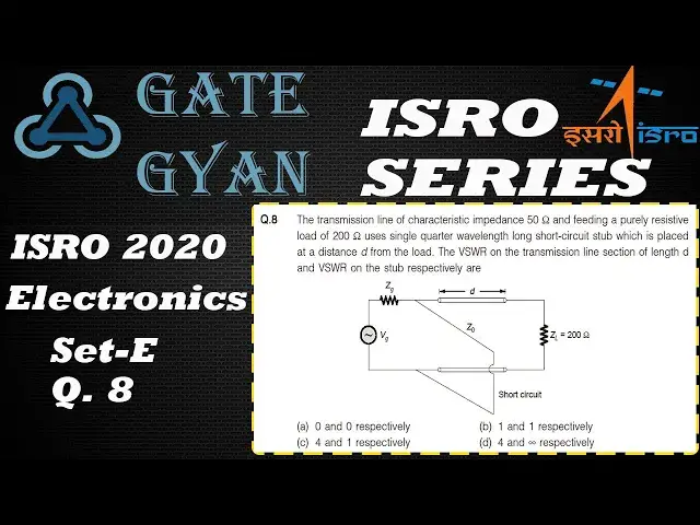 'Video thumbnail for ISRO 2020 Solutions Electronics |Question 8 Set-E |ISRO Previous Year Paper| ISRO SERIES| GATE GYAN'