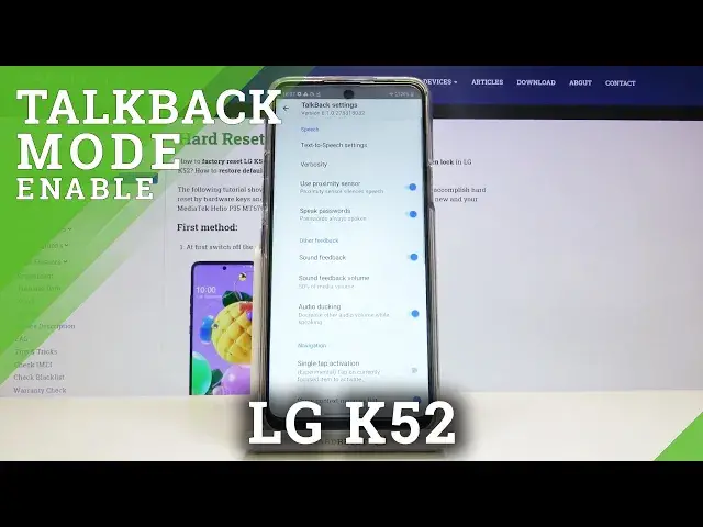'Video thumbnail for How to Activate TalkBack on LG K52 – Use TalkBack'