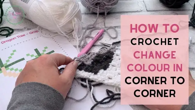 'Video thumbnail for How to change colors in corner to corner crochet'