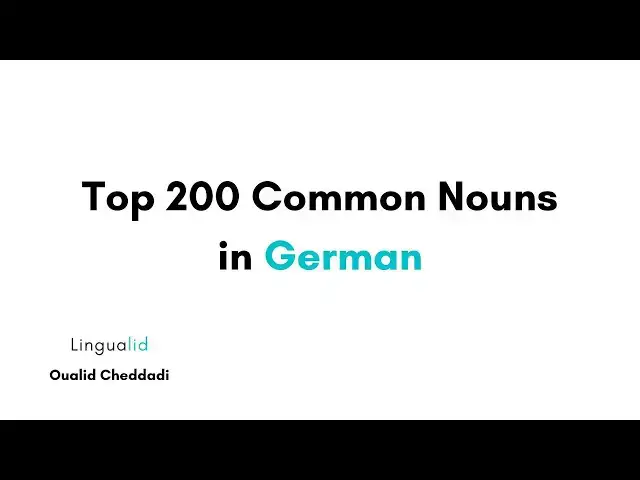 'Video thumbnail for Top 200 Common Nouns in German'
