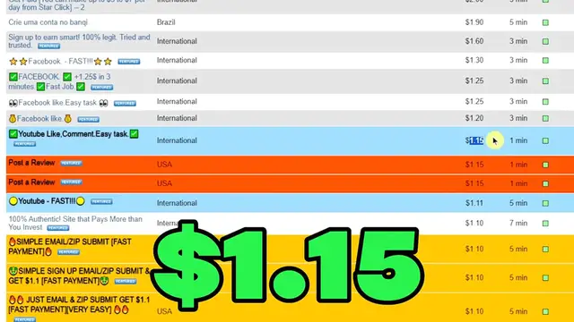 'Video thumbnail for Earn $1.15 Per Video You LIKE (YouTube Videos) _ How To Make Money Online'