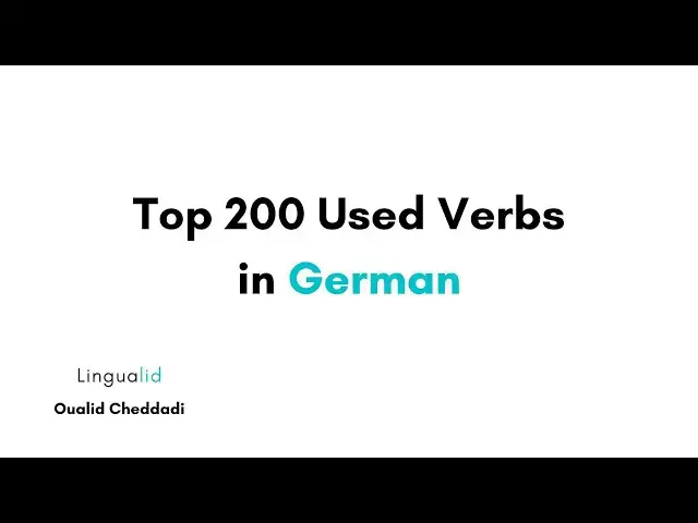 'Video thumbnail for Top 200 Used Verbs in German'