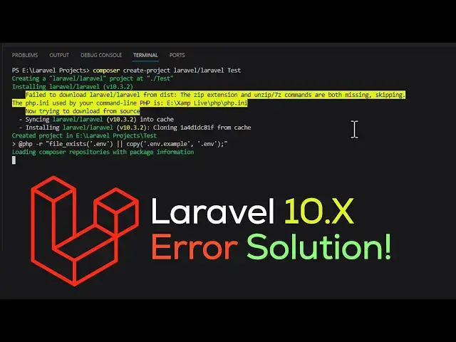 'Video thumbnail for Failed to download laravel from dist: The zip extension and unzip/7z commands are both missing'
