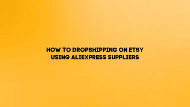 'Video thumbnail for How to Dropship on Etsy From Aliexpress Etsy dropshipping Aliexpress'