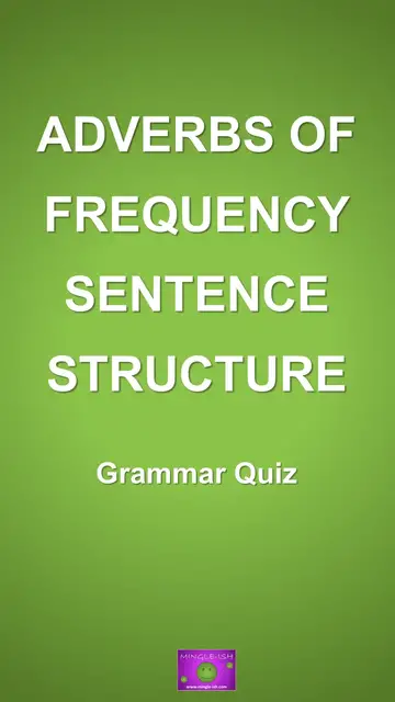 'Video thumbnail for Adverbs of frequency sentence structure - Grammar quiz #1'