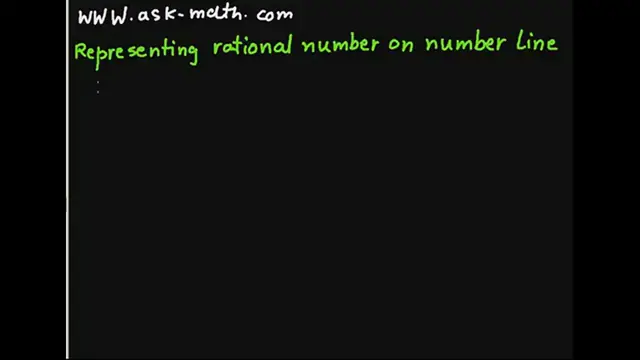 'Video thumbnail for Representing rational number on number line'