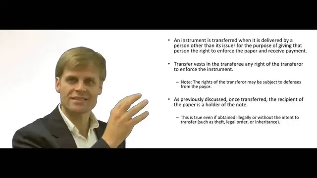 'Video thumbnail for Transfer of a Negotiable Instrument'