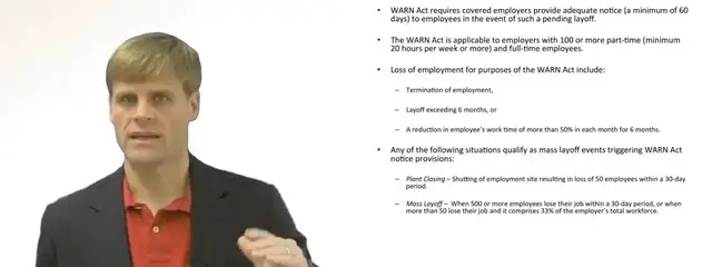 'Video thumbnail for Worker Adjustment and Retraining Act ( WARN Act)'