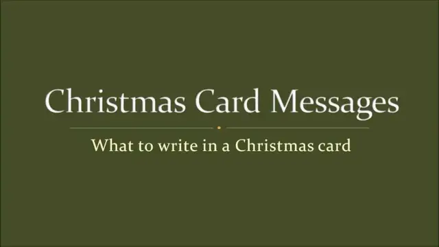 'Video thumbnail for Christmas Card Messages: Wishes to Write in a Card'