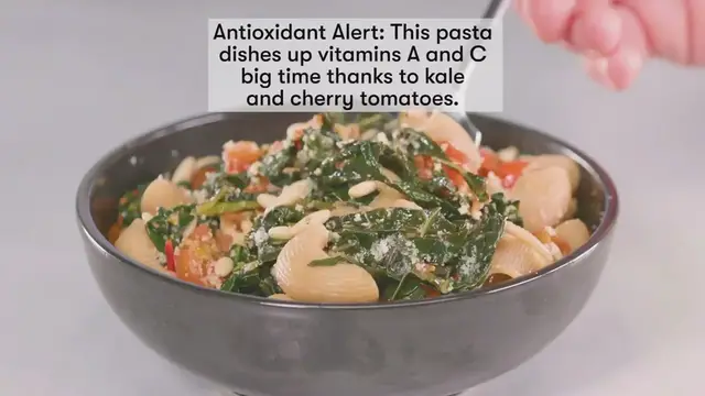 'Video thumbnail for Kale, Tomato, and Pancetta Pasta'