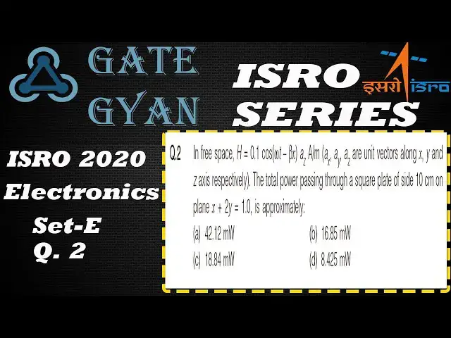 'Video thumbnail for ISRO 2020 Solutions Electronics |Question 2 Set-E |ISRO Previous Year Paper| ISRO SERIES| GATE GYAN'