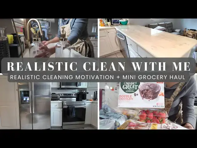 'Video thumbnail for DITL Clean With Me and Mini Grocery Haul: Realistic Cleaning Motivation for SAHMs'