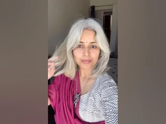 'Video thumbnail for Drop a ♥️ if you agree! #grayhair #greyhairindia #greyhairstyles'