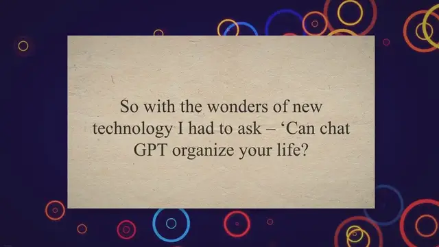 'Video thumbnail for Can Chat GPT Organize Your Life?'