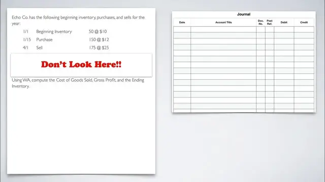 'Video thumbnail for Accounting for the Sale of Inventory -  Intermittent Weighted Average Example'