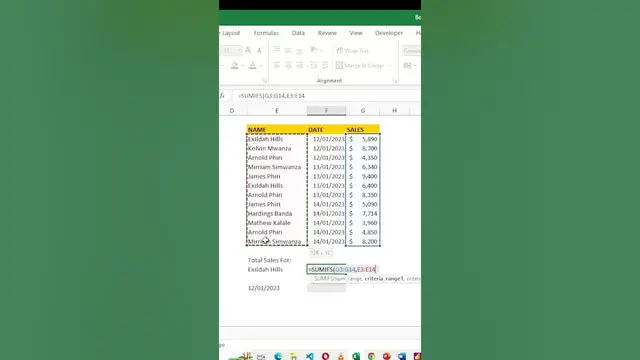 'Video thumbnail for Excel SUMIFS function'
