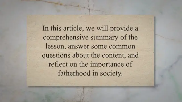 'Video thumbnail for An Excellent Father: A Comprehensive Summary, Q&A, and Reflection on Class 10th Lesson'