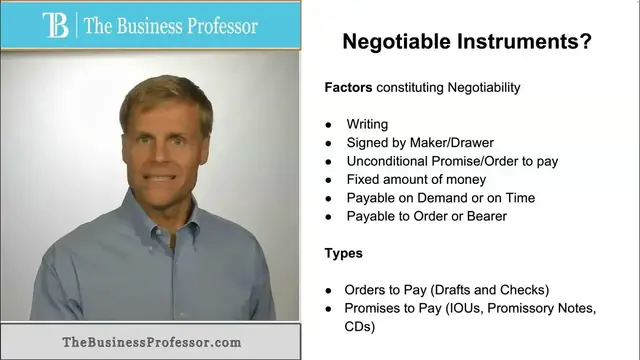 'Video thumbnail for Negotiable Instruments - Explained'