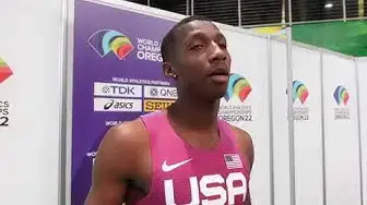 'Video thumbnail for Erriyon Knighton confident after winning heat at Oregon22'