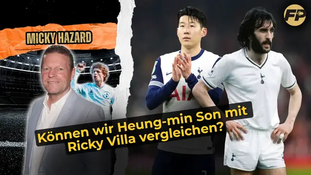 'Video thumbnail for Micky Hazard vergleicht die Tottenham-Legenden Heung-min Son und Ricky Villa'
